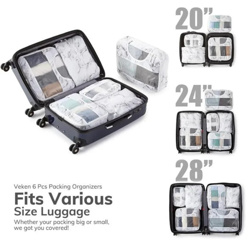 6 Set PackingCubes for Suitcases,Travel Organizer Bags for Luggage, Organizer